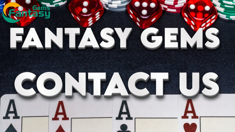 Fantasy Gems "Contact Us" page showing a contact form and customer support details.