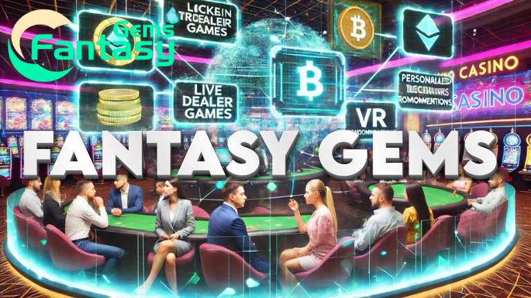 Fantasy Gems Treasure Wave slot game featuring treasure chests and gems
