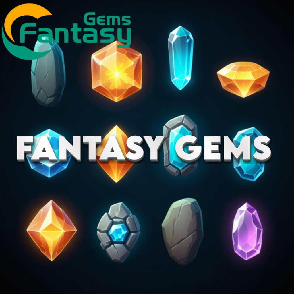 An array of deep-hued dark fantasy gemstones with a haunting glow