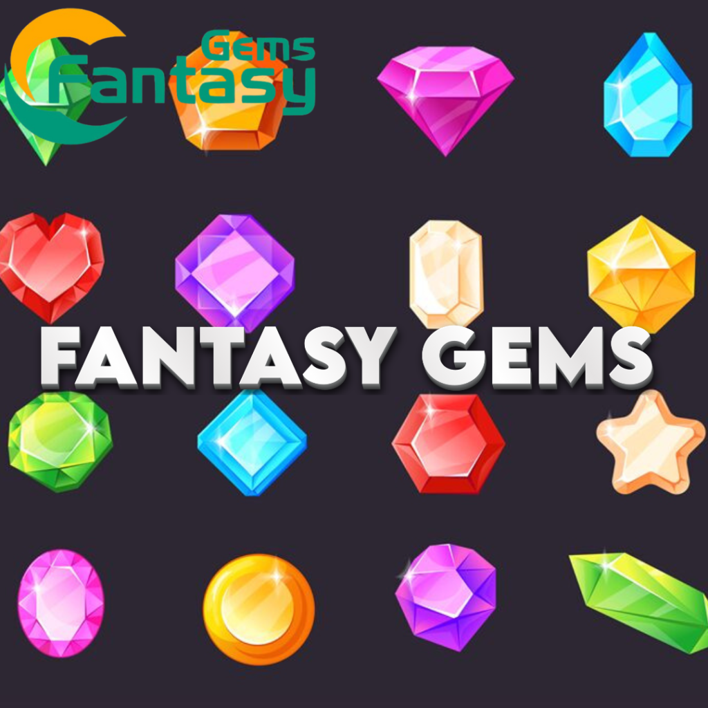 Chart displaying a fantasy gems list with various color names such as Crystal, Ruby, Sapphire, and more.